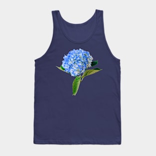 Blue Hydrangea With Leaves Tank Top